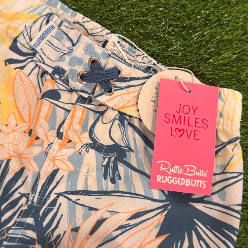 Rugged Butts Tropical Print Swim Trunks - Picture 2 of 4